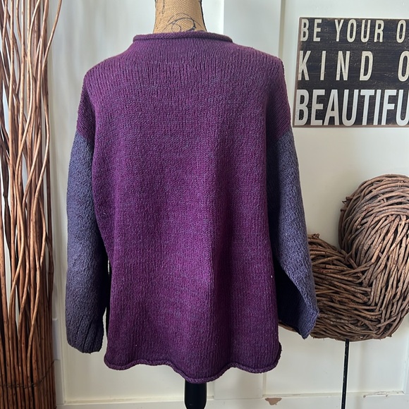 Katherine Johansson Martha’s Vineyard Plum Two Tone Rolled Neck Sweater - Picture 5 of 9